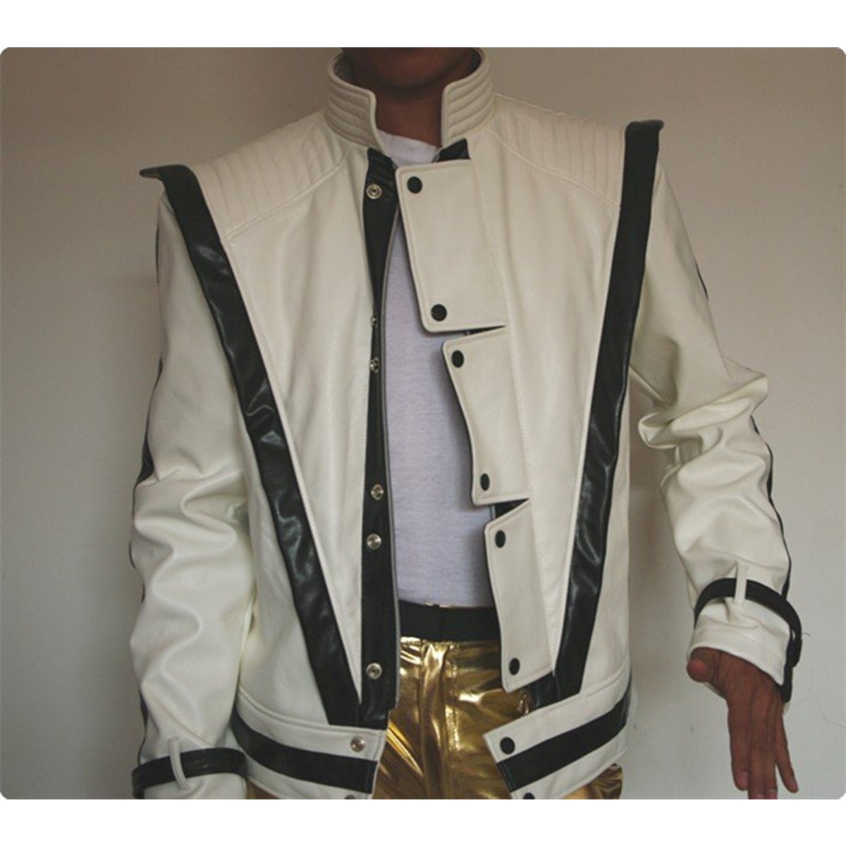 마이클 잭슨 스릴러 화이트 가죽 클래식 MV 쇼 모조  - Retro Gaming Jacket 리뷰 및 가격