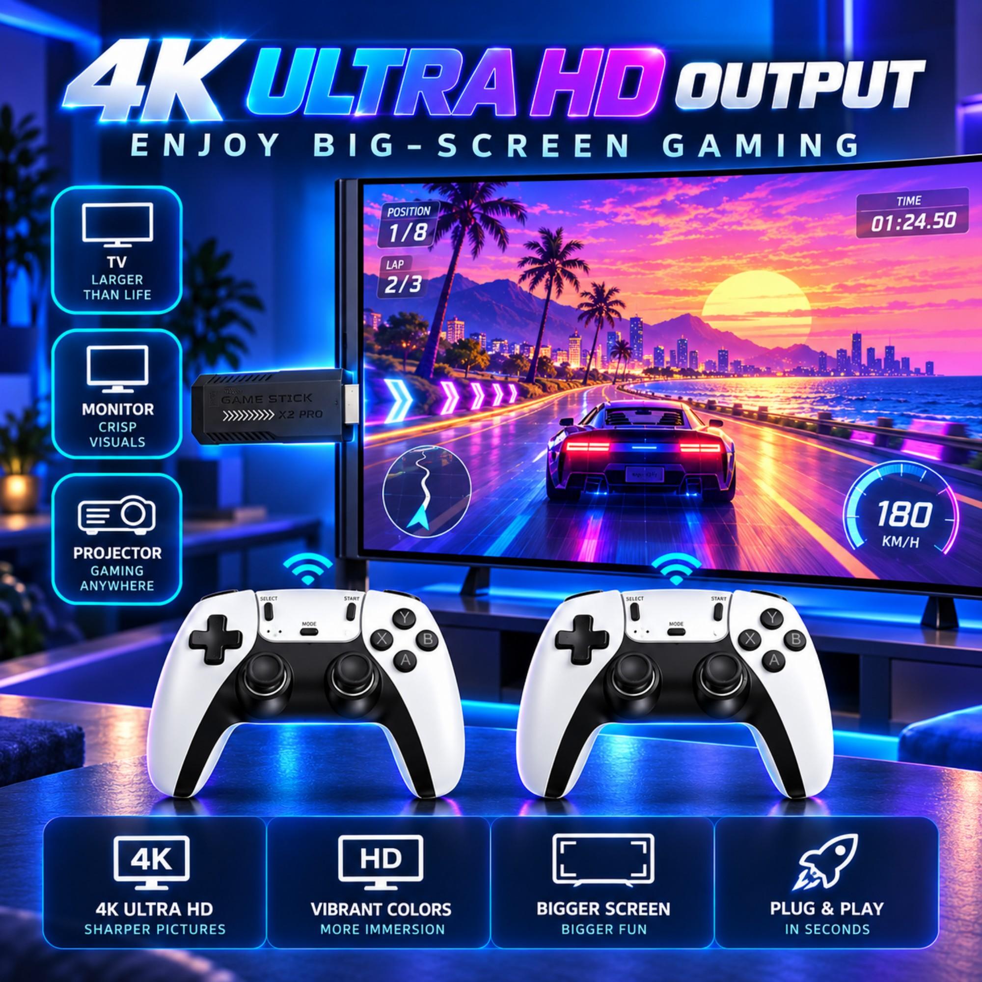 X2 PRO 게임 스틱: 4K HD TV용 비디오 게임 - Retro Gaming X2 리뷰 및 가격