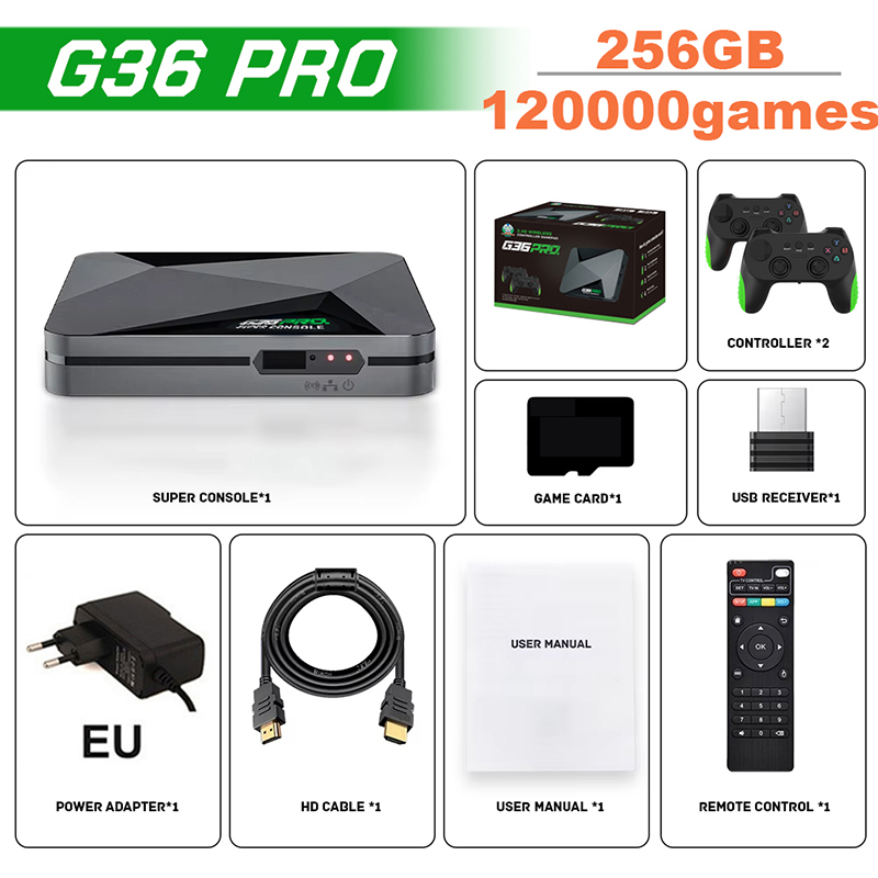슈퍼 G36 프로 게임 콘솔 256G 120000+ 레 - Retro Gaming Tv Box 리뷰 및 가격